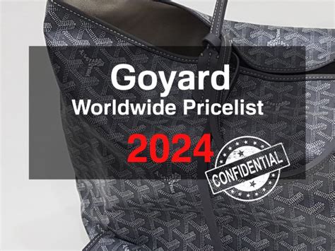 how much does a goyard tote cost|goyard price list 2024.